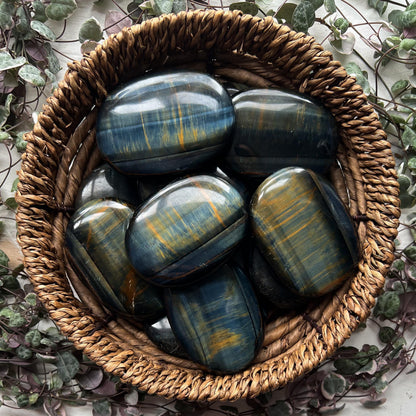Blue Tigers Eye Palm Stones