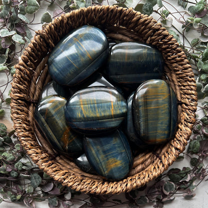 Blue Tigers Eye Palm Stones
