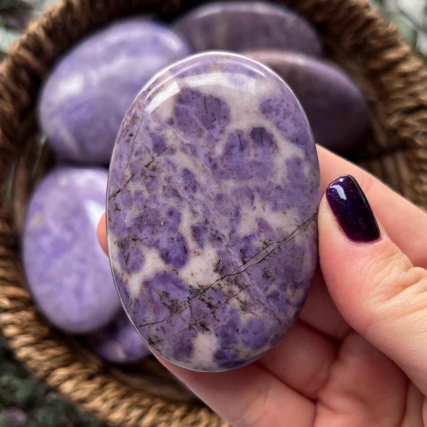 Lavender Jade Palm Stones