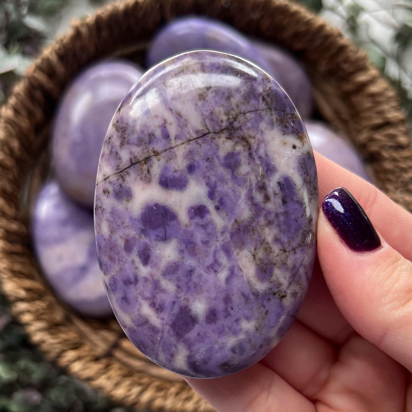 Lavender Jade Palm Stones