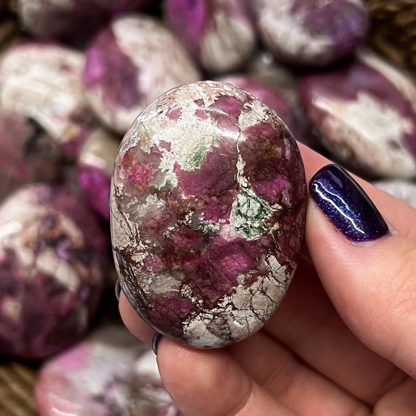 Pink Cobalt Calcite Palm Stones