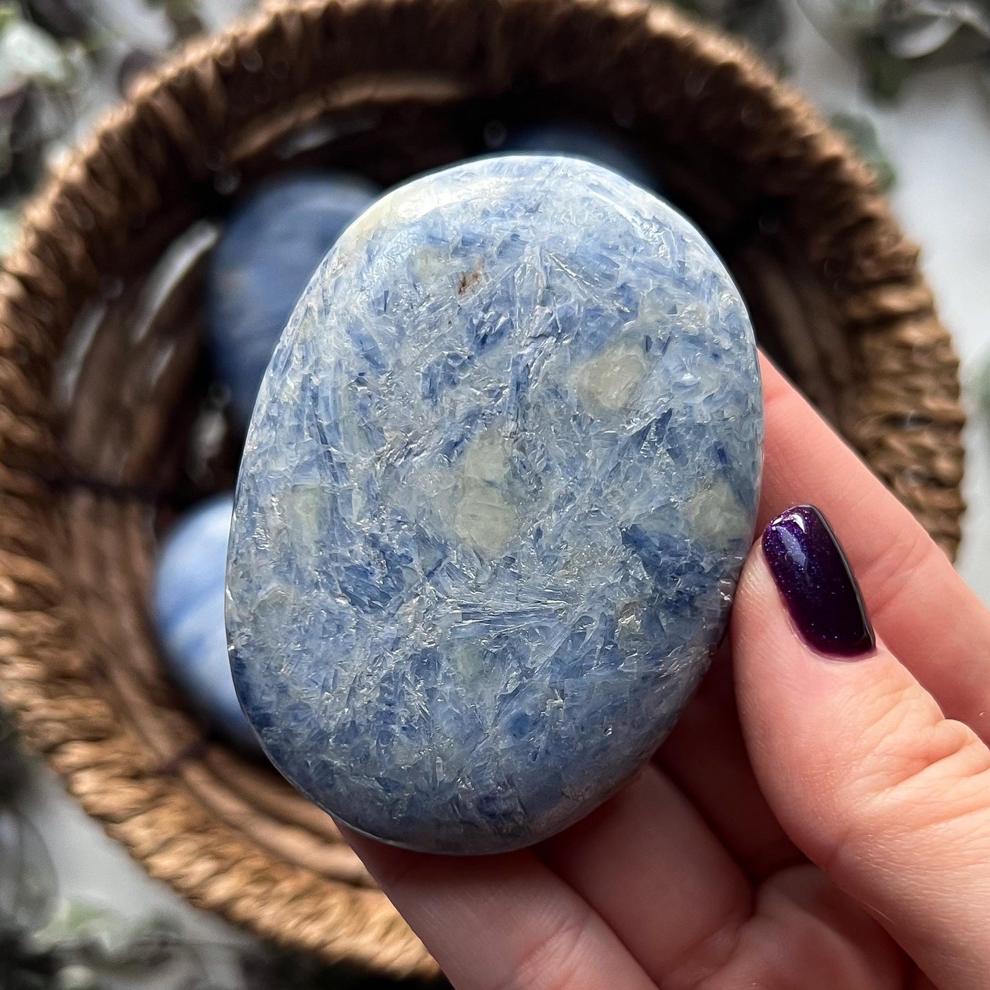 Blue Kyanite Palm Stones