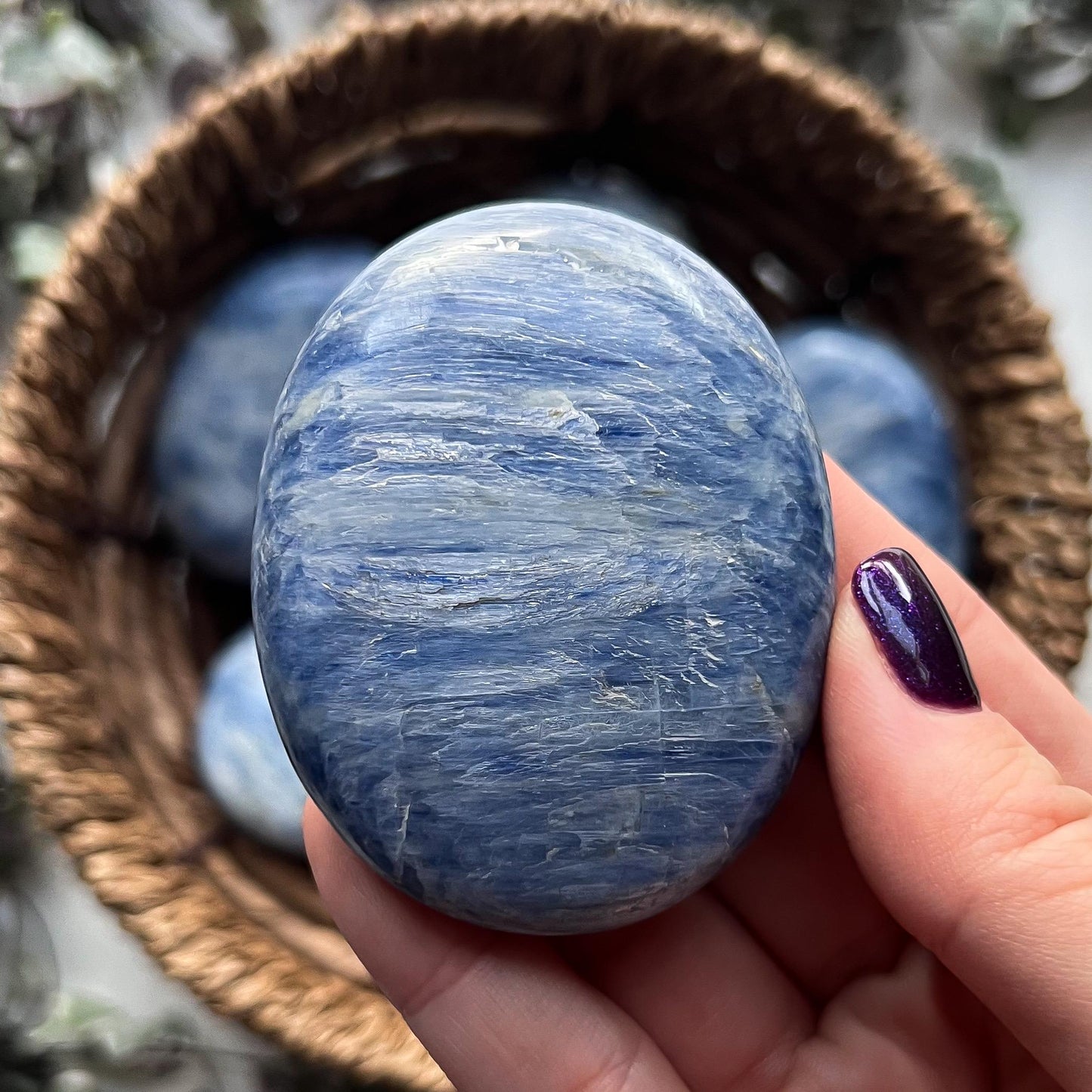 Blue Kyanite Palm Stones