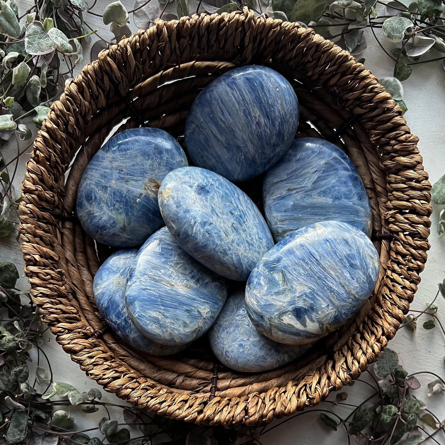 Blue Kyanite Palm Stones