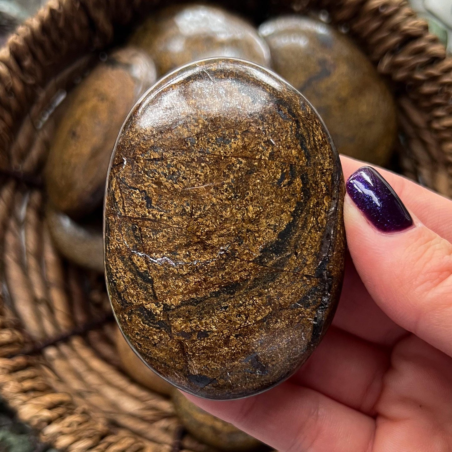 Bronzite Palm Stones