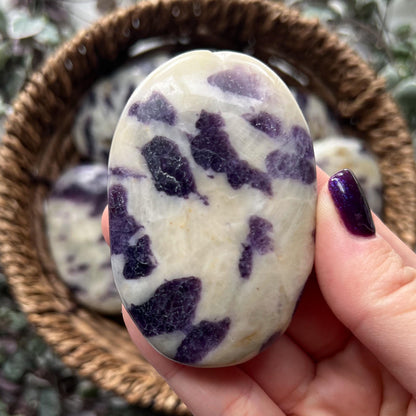 Purple Fluorite Calcite Palm Stones