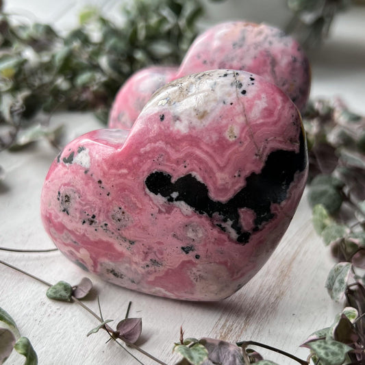 Standing Rhodonite Heart