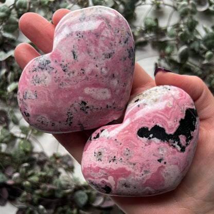 Standing Rhodonite Heart