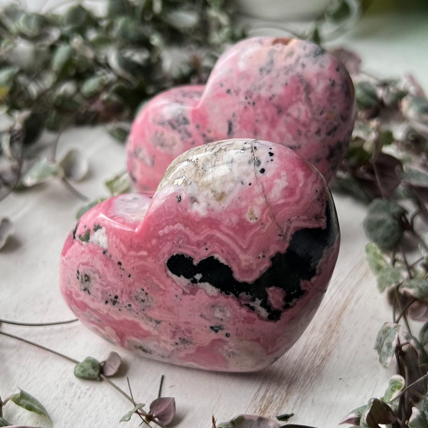Standing Rhodonite Heart