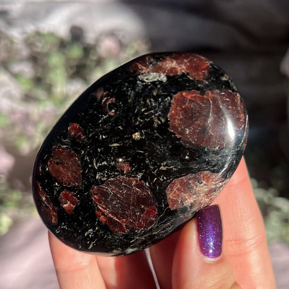 Garnet Mica Palm Stone