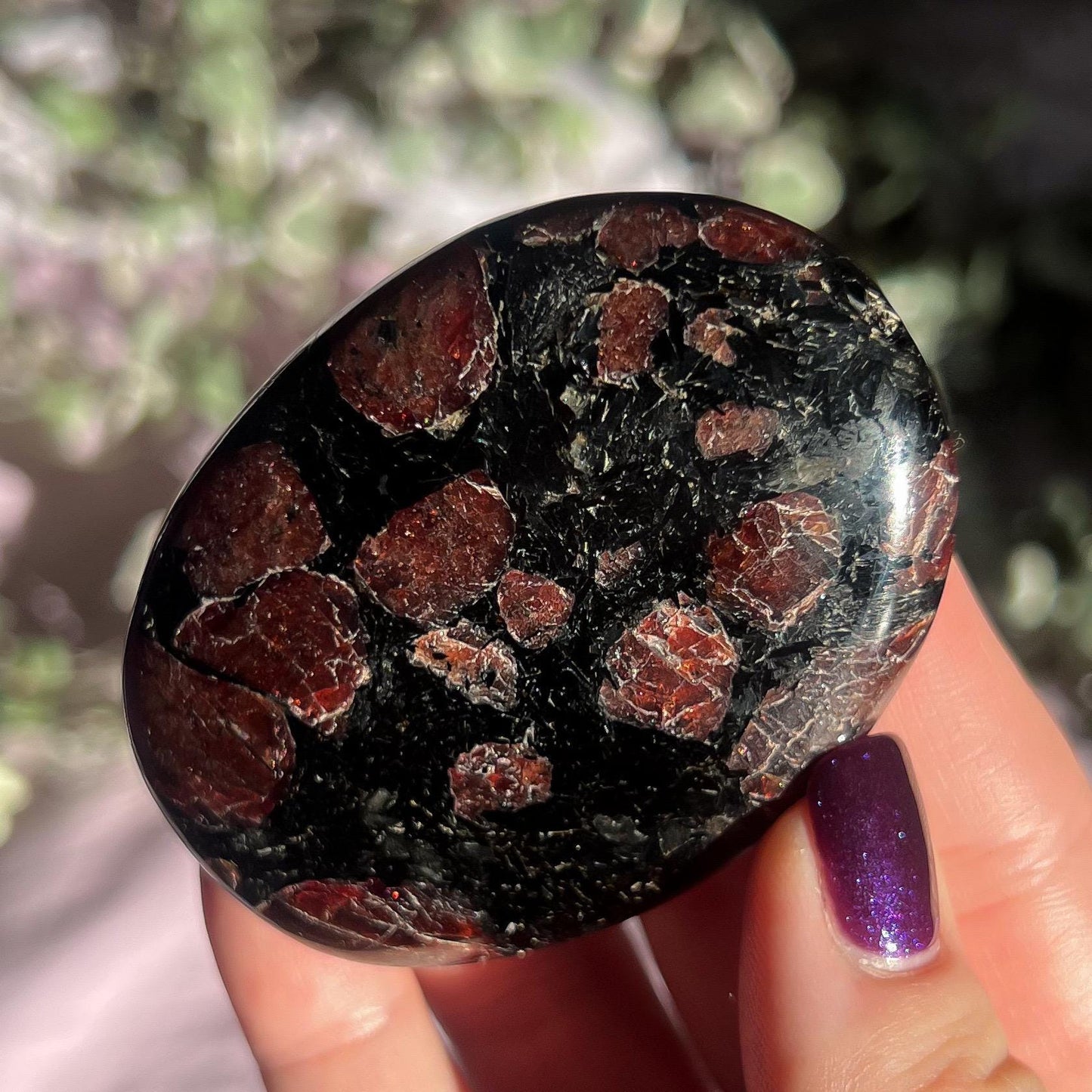 Garnet Mica Palm Stone
