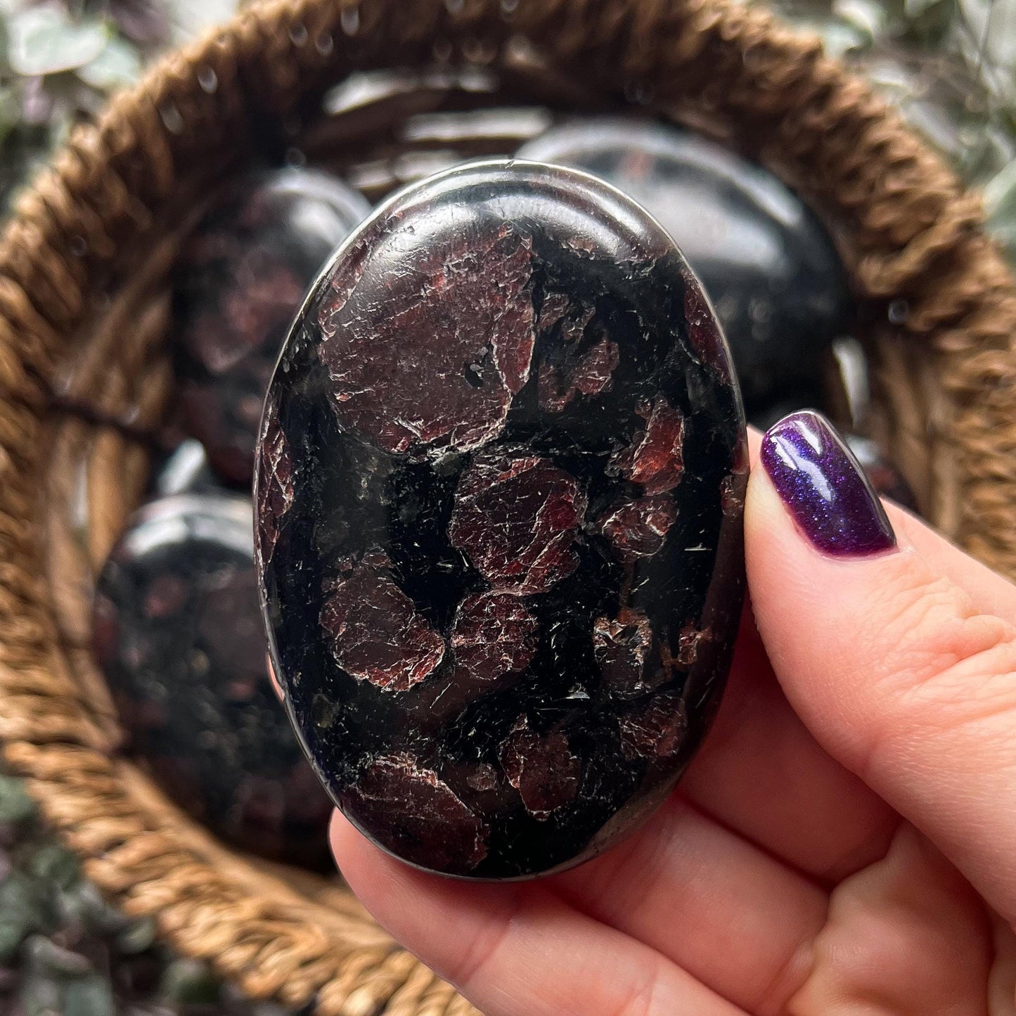 Garnet Mica Palm Stone