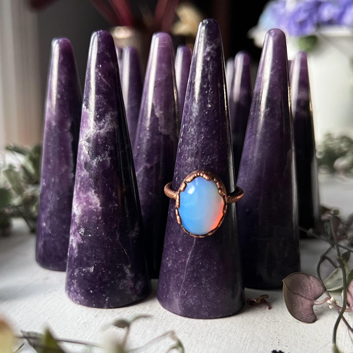 Lepidolite Ring Holder
