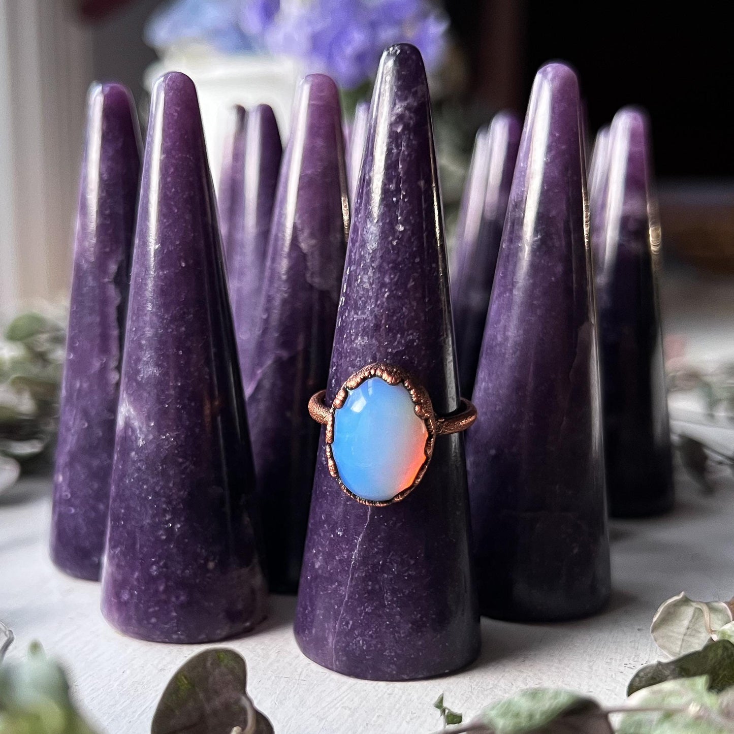 Lepidolite Ring Holder