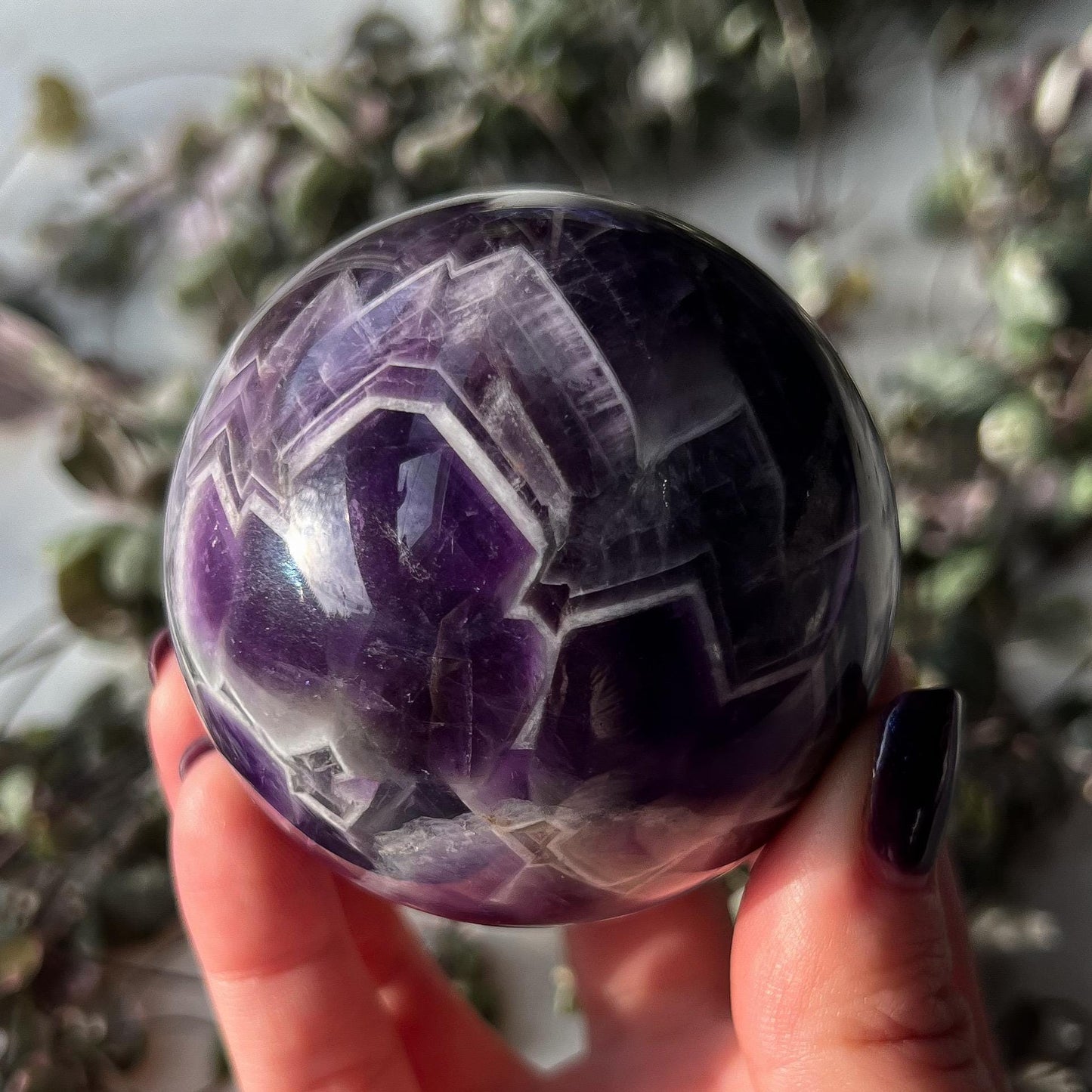 Chevron Amethyst Sphere