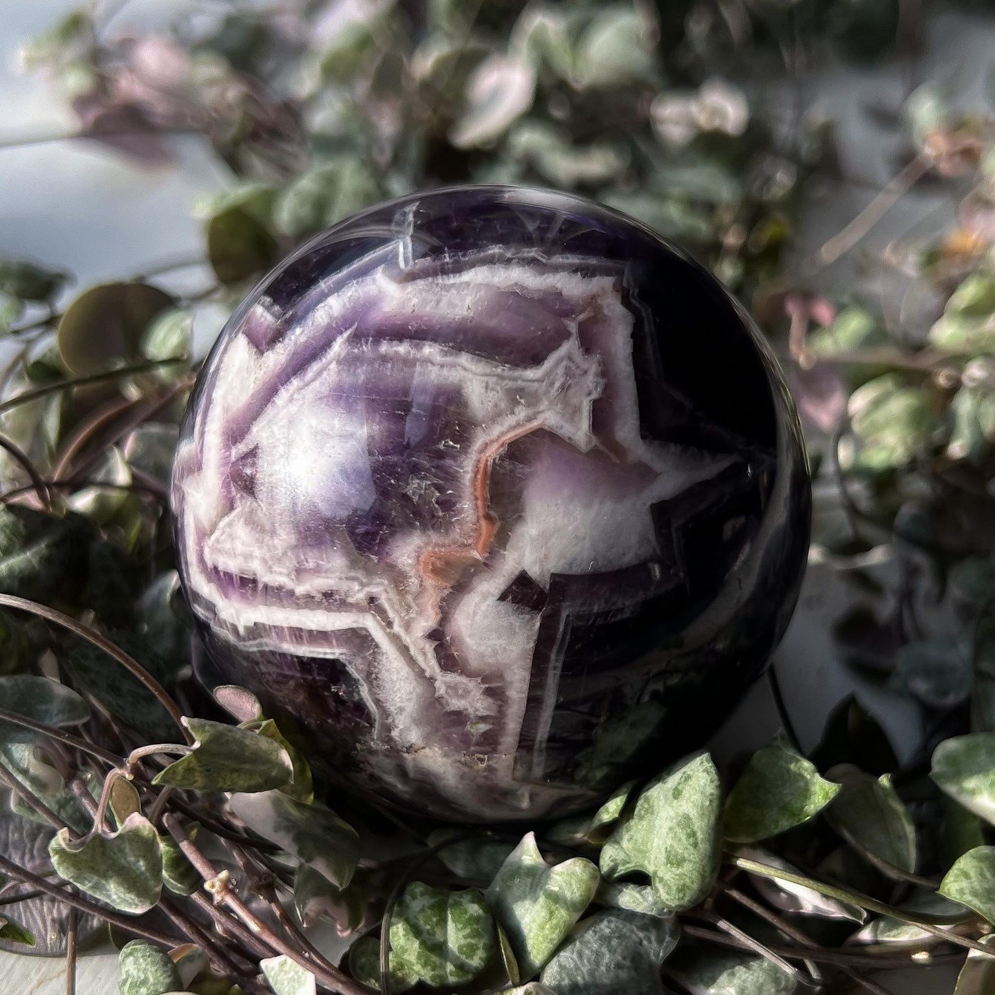 Chevron Amethyst Sphere
