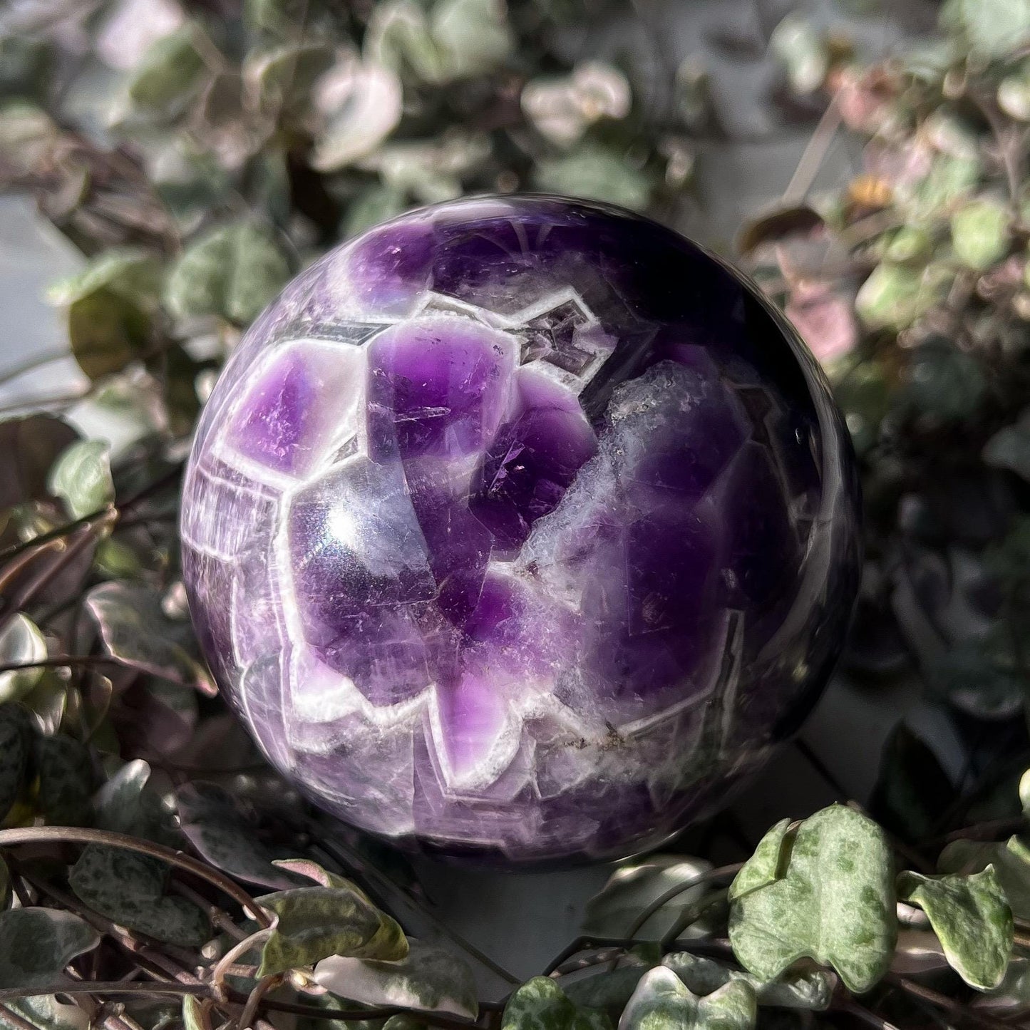 Chevron Amethyst Sphere