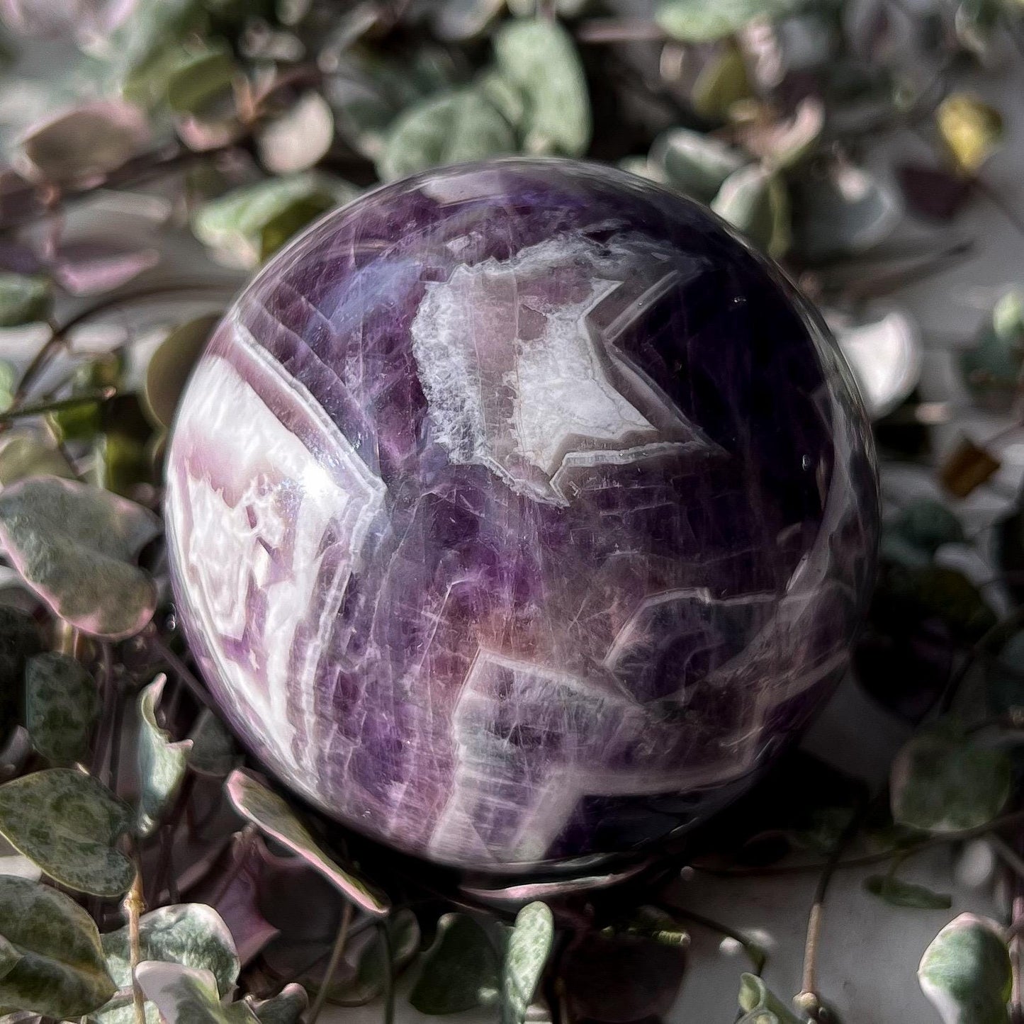 Chevron Amethyst Sphere