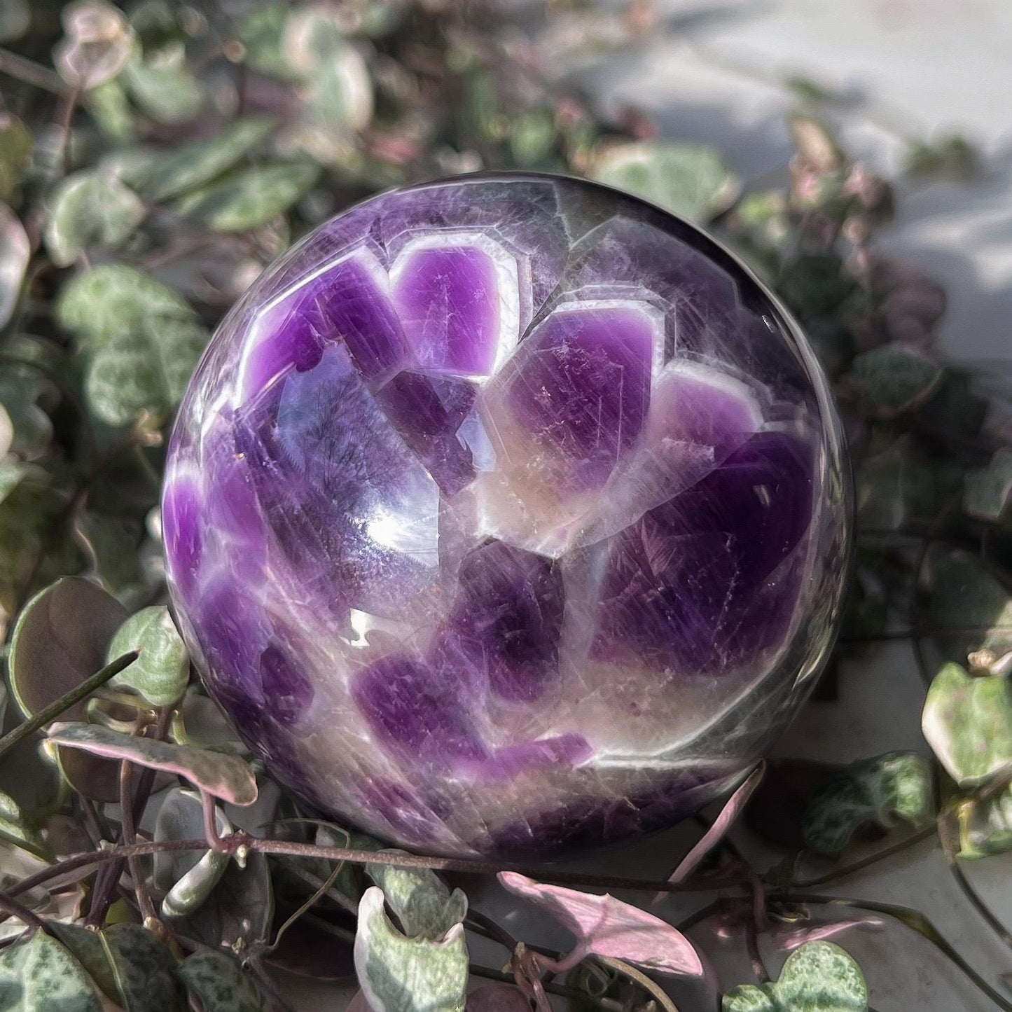 Chevron Amethyst Sphere