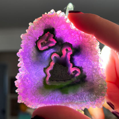Rainbow Aura Amethyst Stalactite