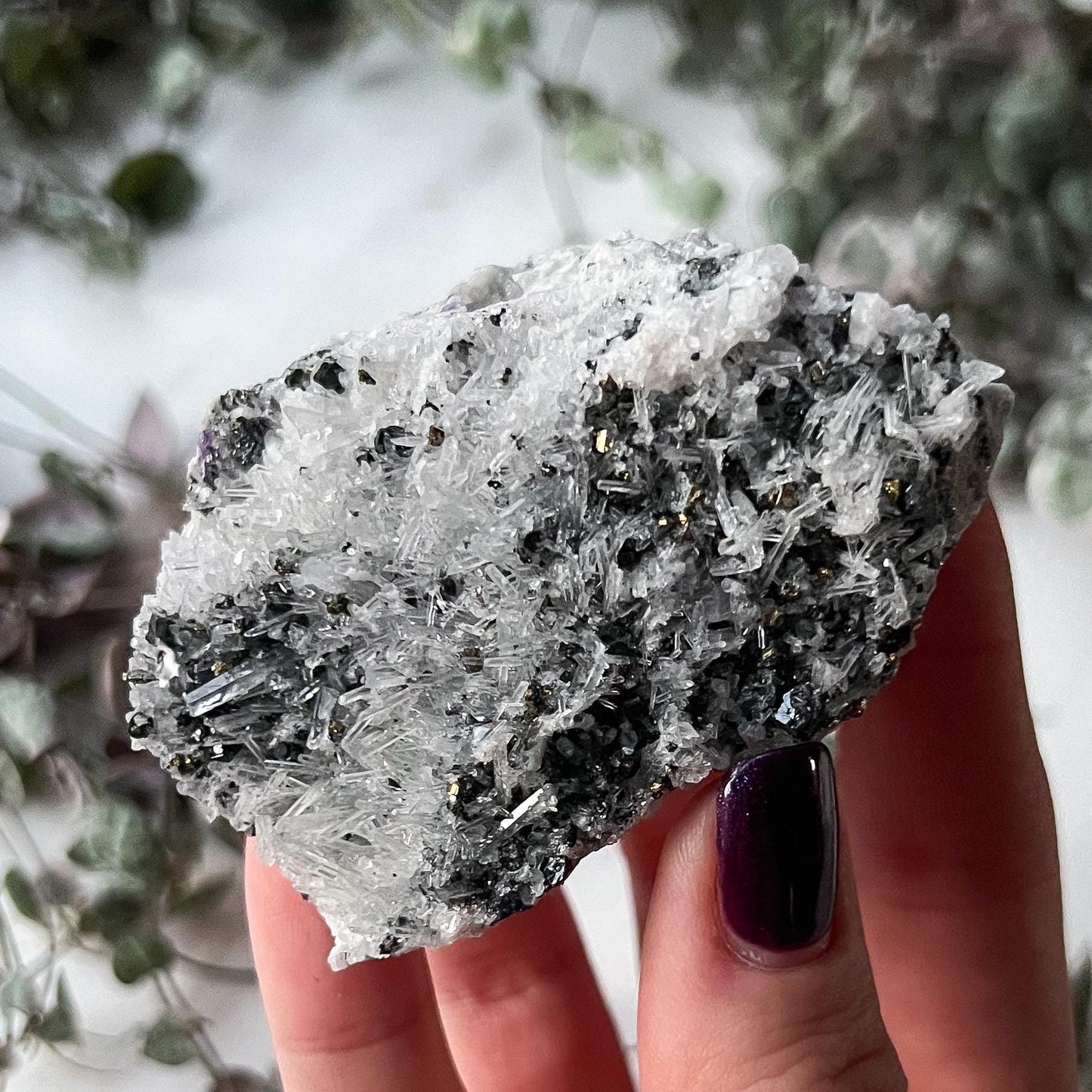 Purple Fluorite Needle Quartz Sphalerite