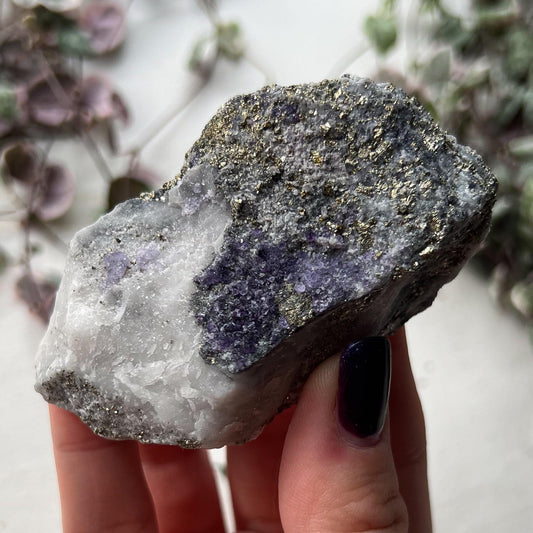 Purple Fluorite Quartz Pyrite