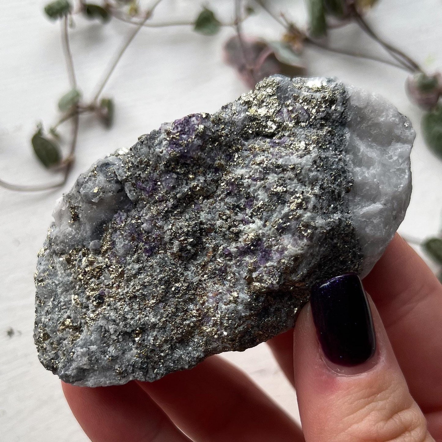 Purple Fluorite Quartz Pyrite