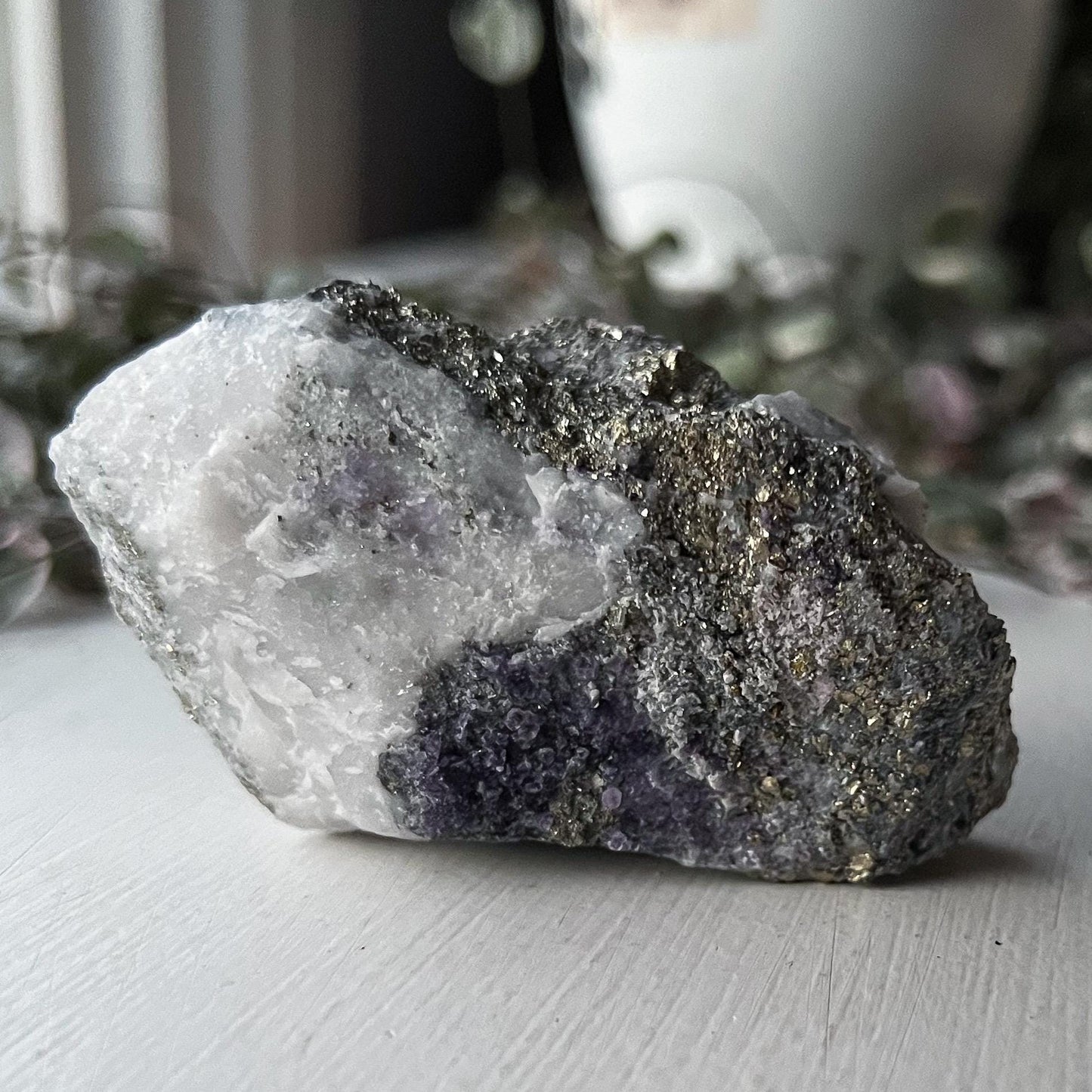 Purple Fluorite Quartz Pyrite