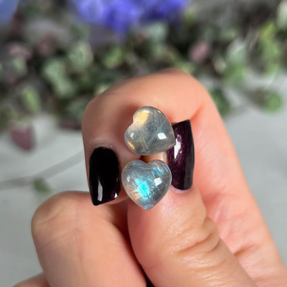 Labradorite Heart Stud Earrings