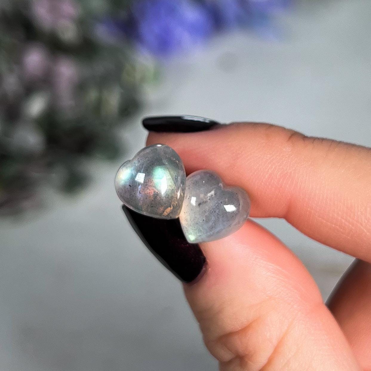 Labradorite Heart Stud Earrings
