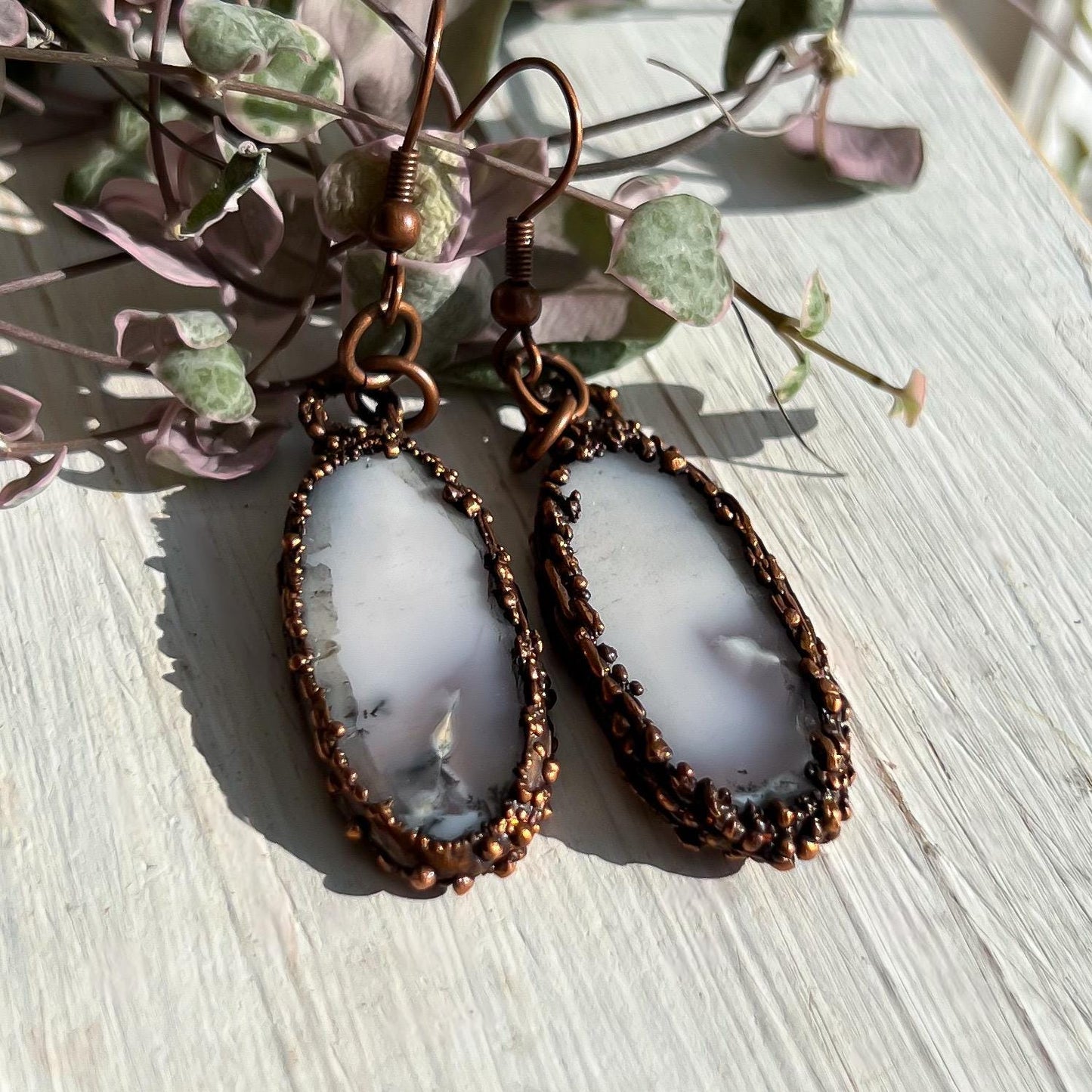 Dendrite Opalized Agate Earrings