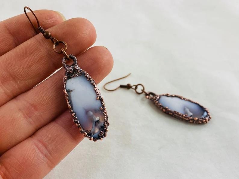 Dendrite Opalized Agate Earrings