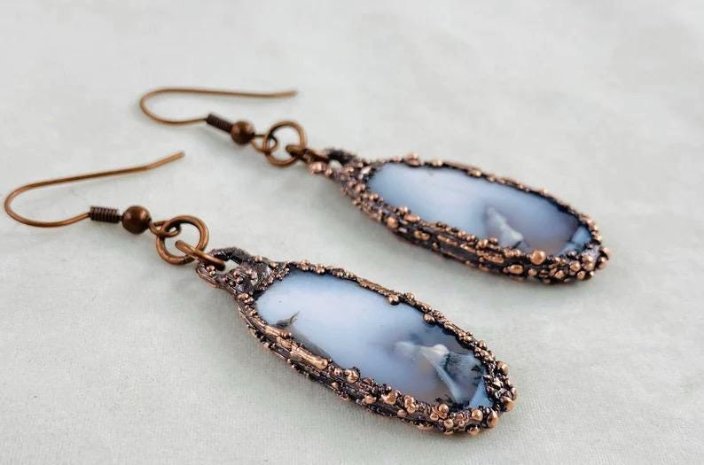 Dendrite Opalized Agate Earrings