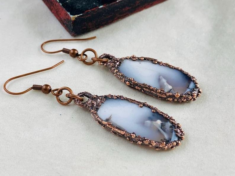 Dendrite Opalized Agate Earrings