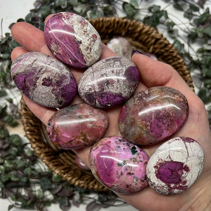 Pink Cobalt Calcite Palm Stones
