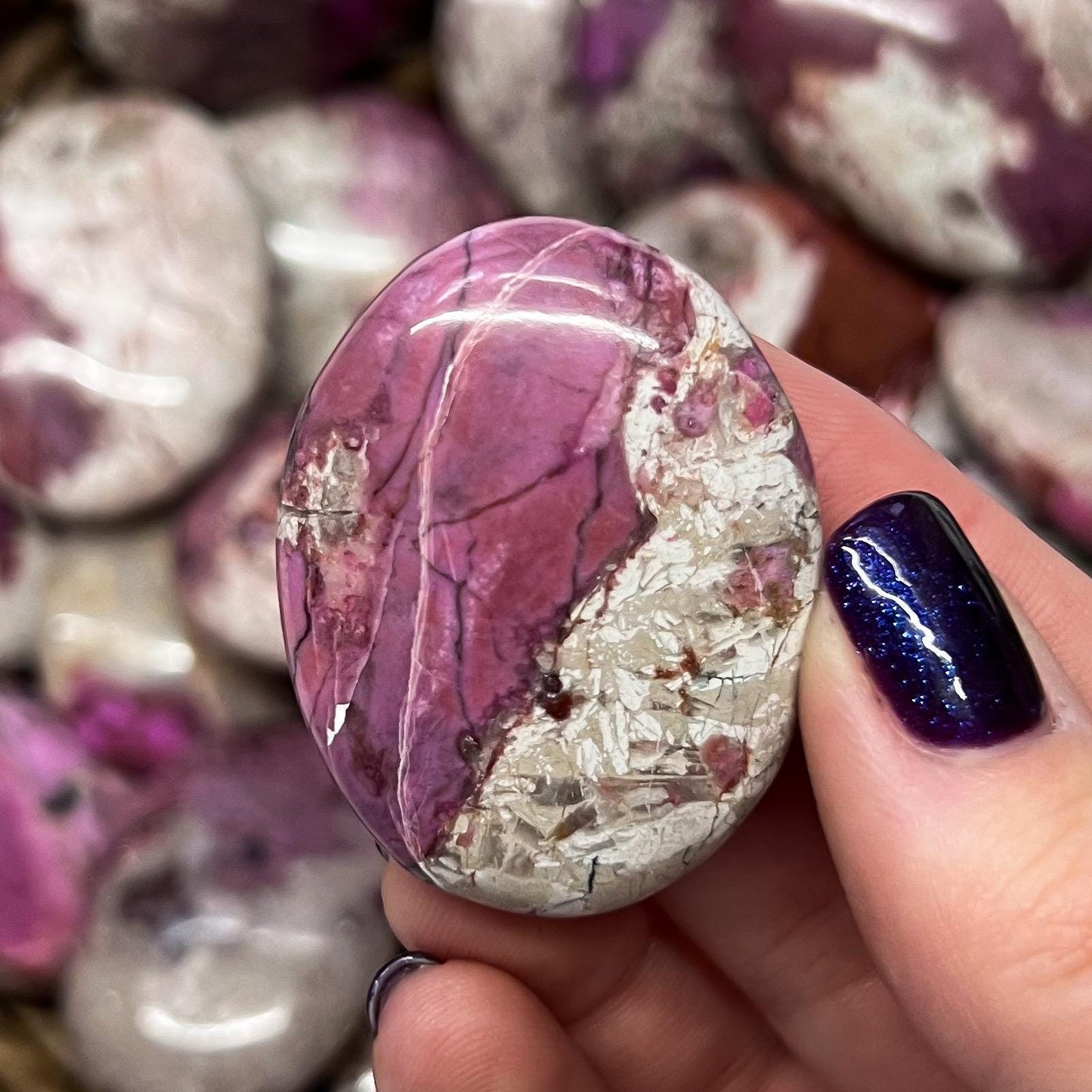 Pink Cobalt Calcite Palm Stones