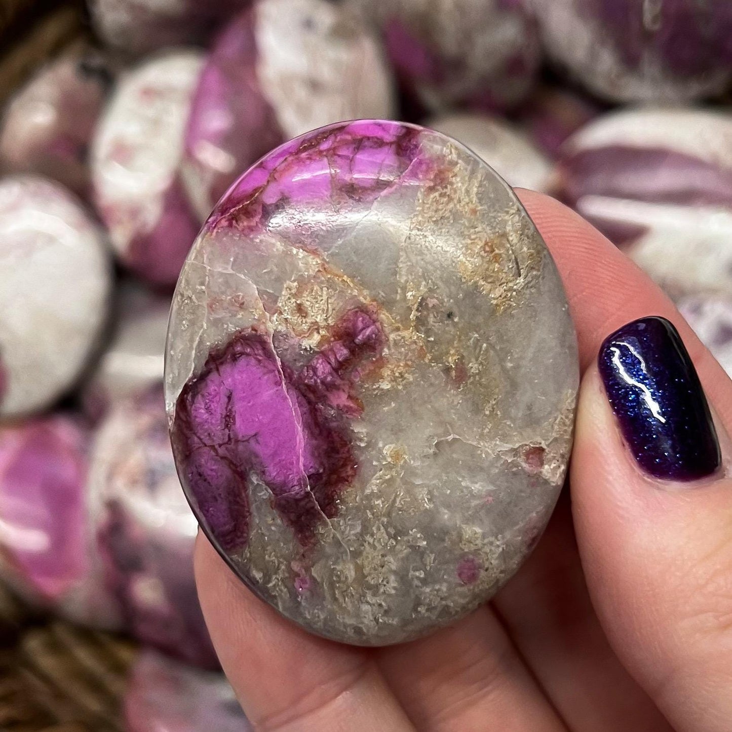 Pink Cobalt Calcite Palm Stones