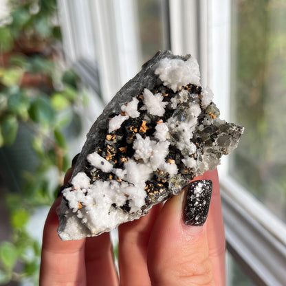 White Aragonite Calcite Cluster