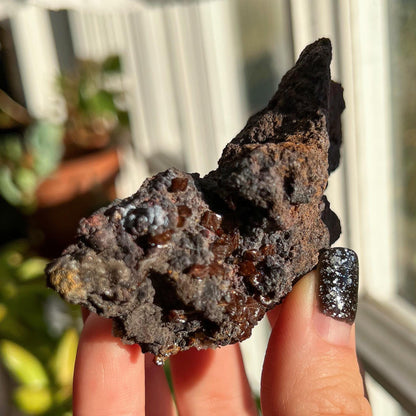Crystallized Orange Calcite Nodules on Matrix