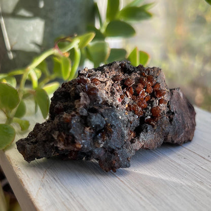 Crystallized Orange Calcite Nodules on Matrix