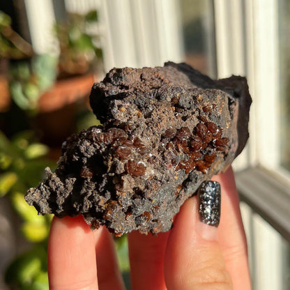 Crystallized Orange Calcite Nodules on Matrix
