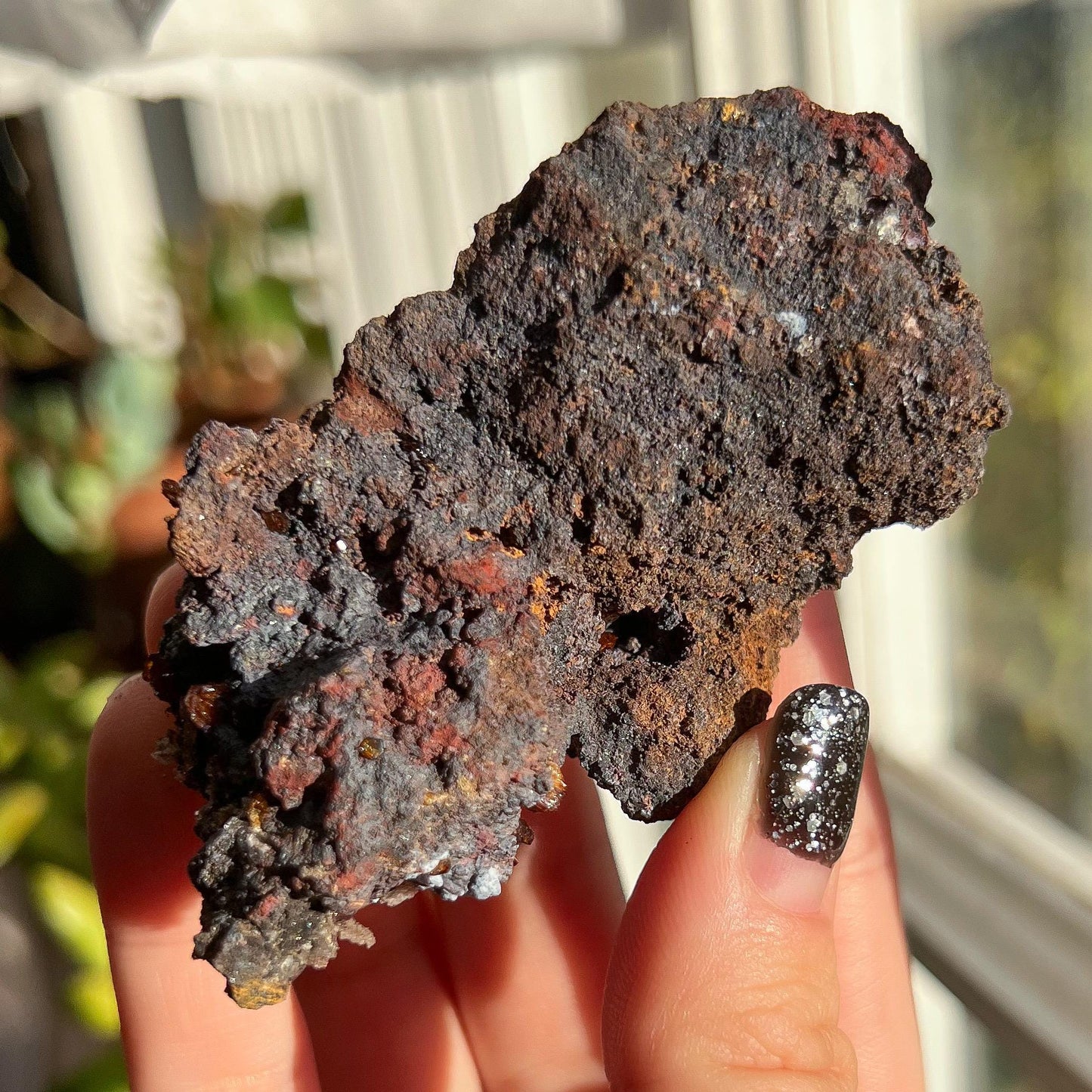 Crystallized Orange Calcite Nodules on Matrix