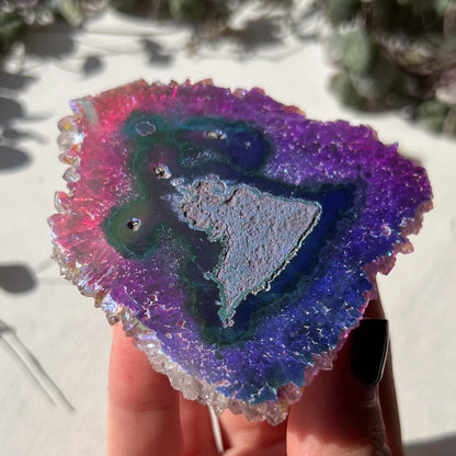 Rainbow Aura Amethyst Stalactite