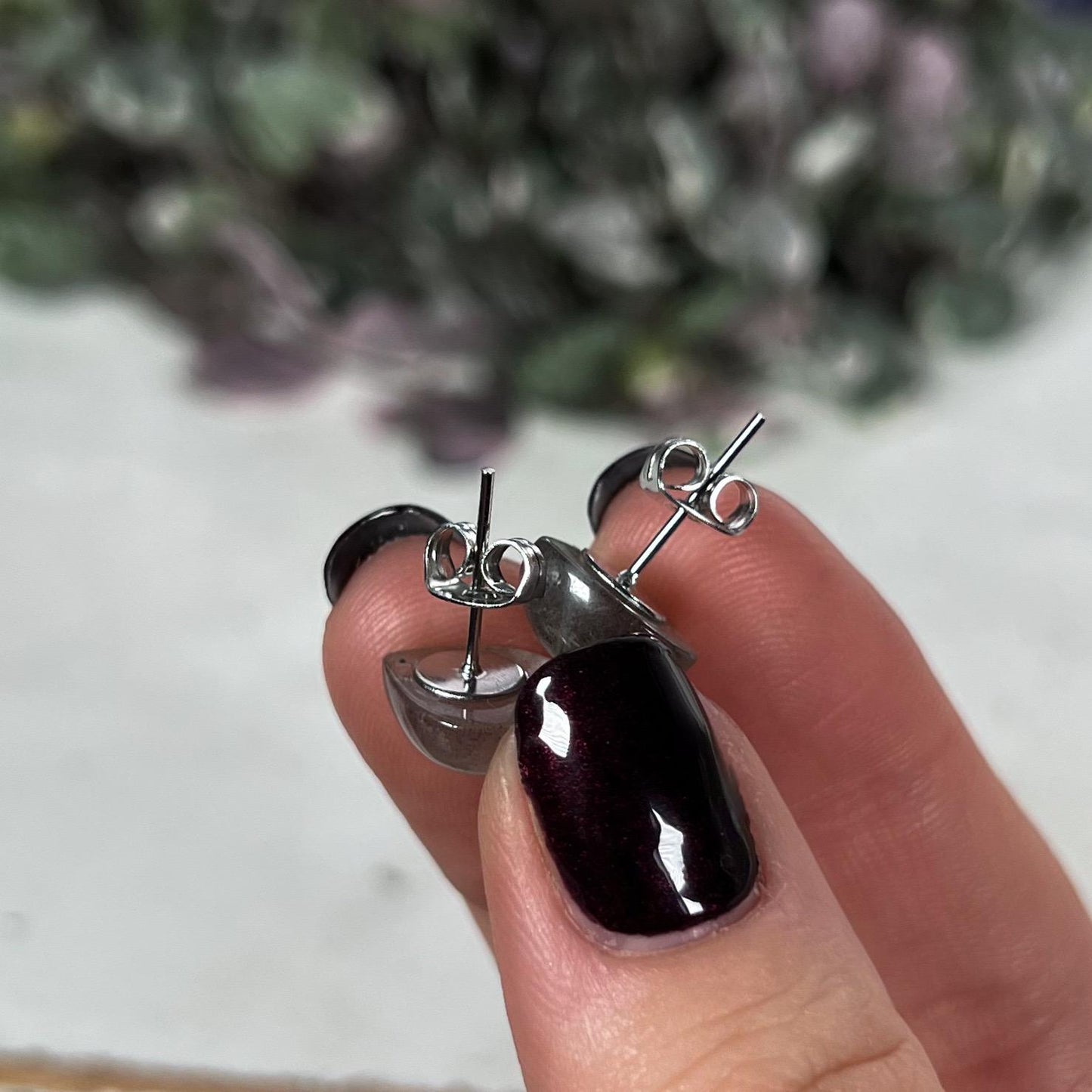 Labradorite Heart Stud Earrings