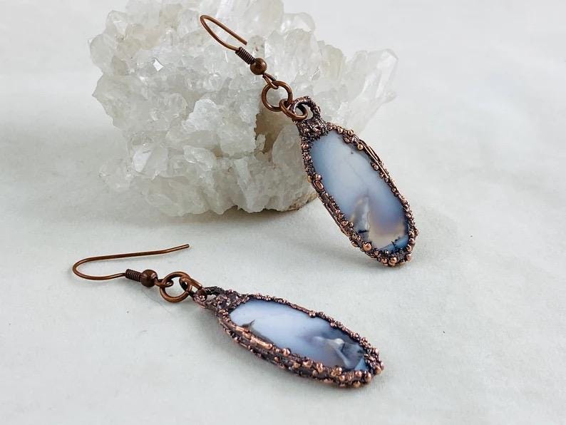 Dendrite Opalized Agate Earrings