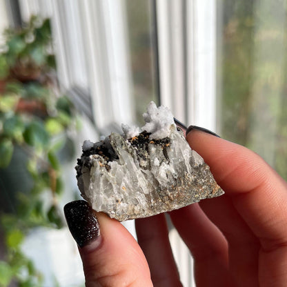 White Aragonite Calcite Cluster