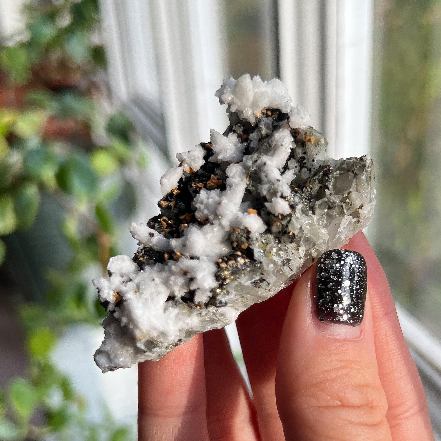 White Aragonite Calcite Cluster