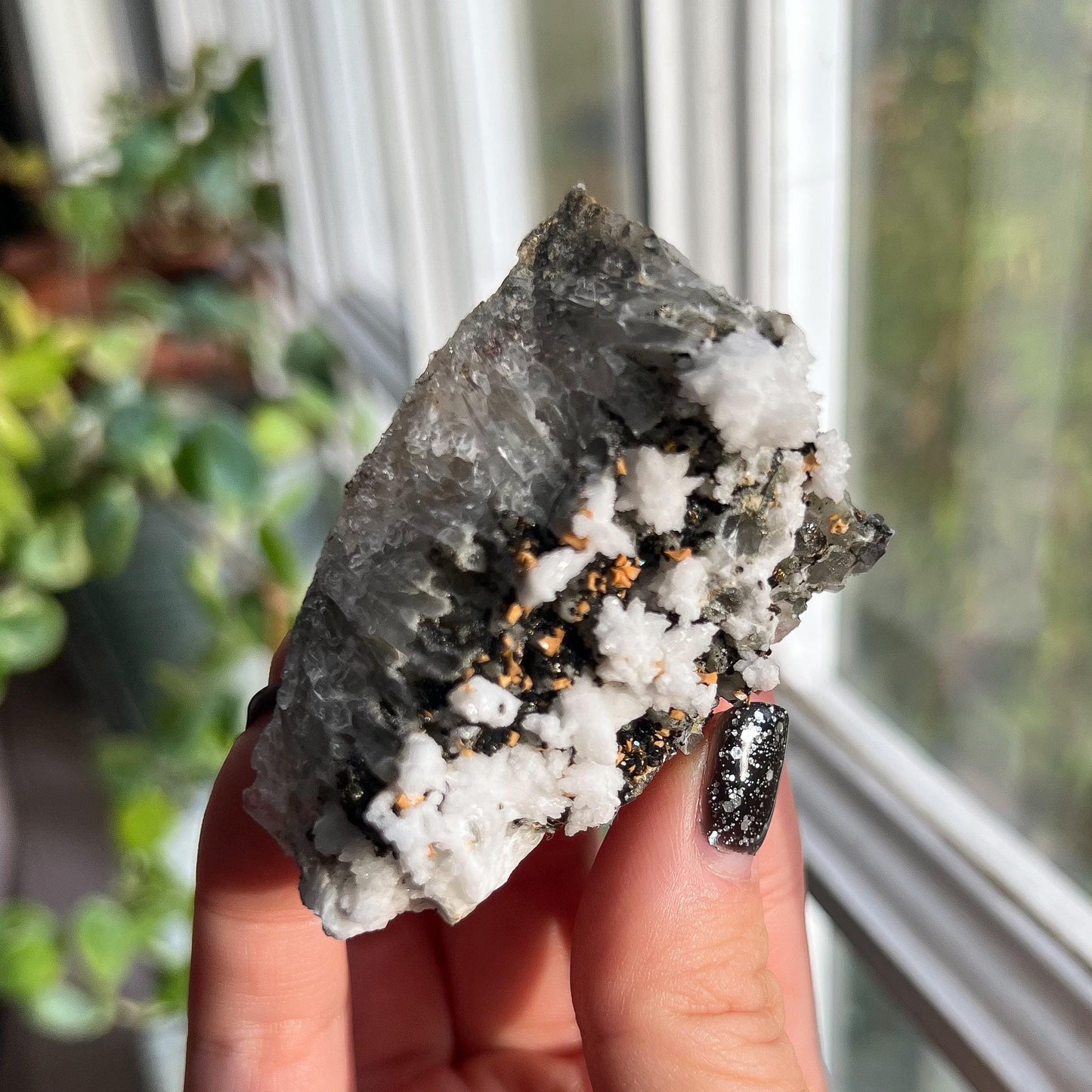 White Aragonite Calcite Cluster