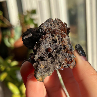 Crystallized Orange Calcite Nodules on Matrix