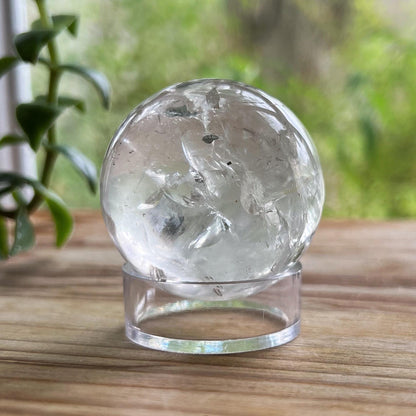 Pyrite in Girasol Quartz Sphere
